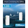 5.8GHz Wireless Bridge PTMP PTP Point to Point 2KM Outdoor Wireless Access Point WiFi Extender CPE 12DBi Antenna 100MBps 2 Pack